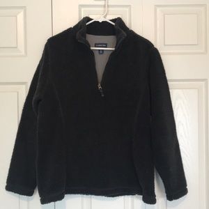 Lands End black 3/4zip pullover fleece